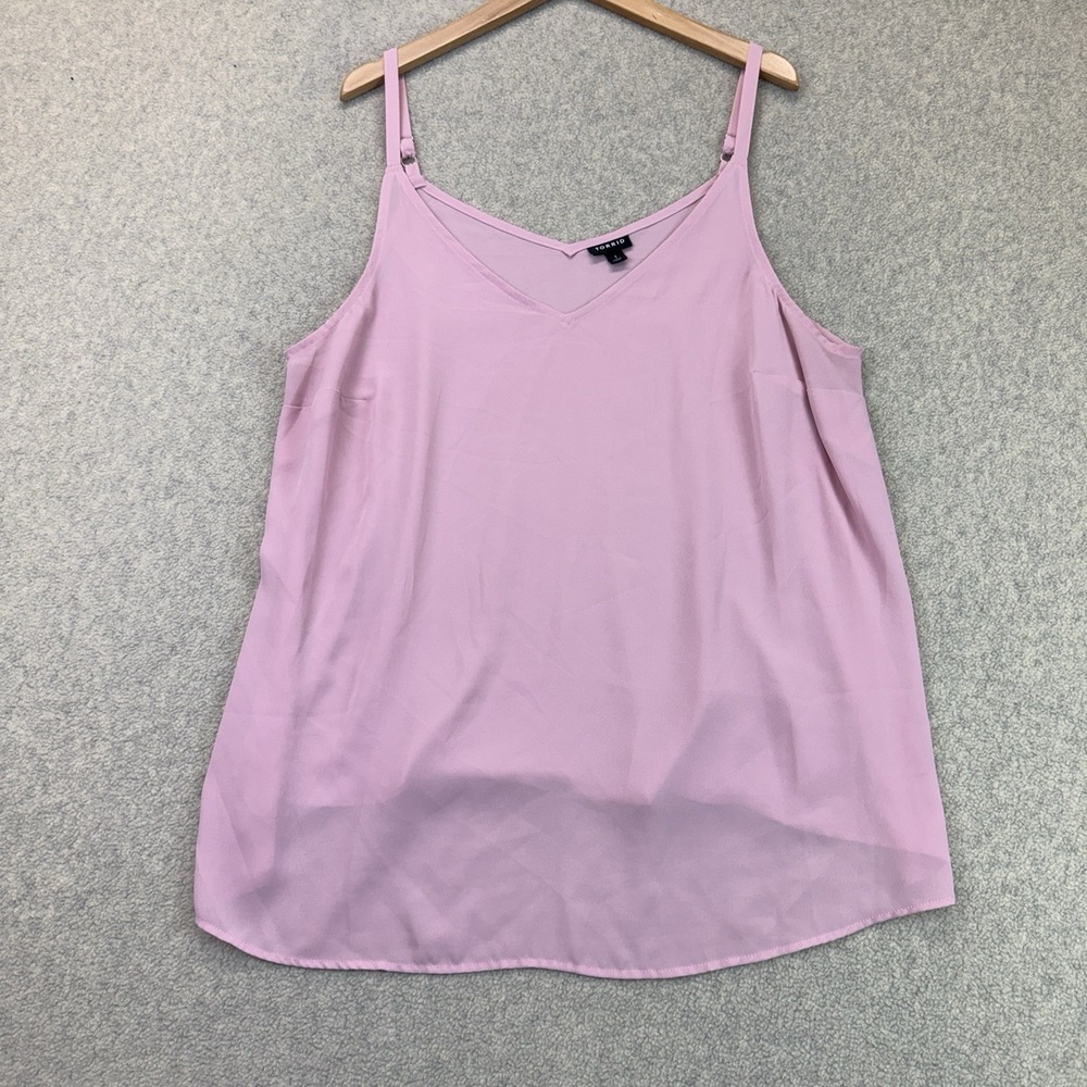 Torrid Pink V Neck Sleeveless Cami Top Adjustable Straps Plus Size 1